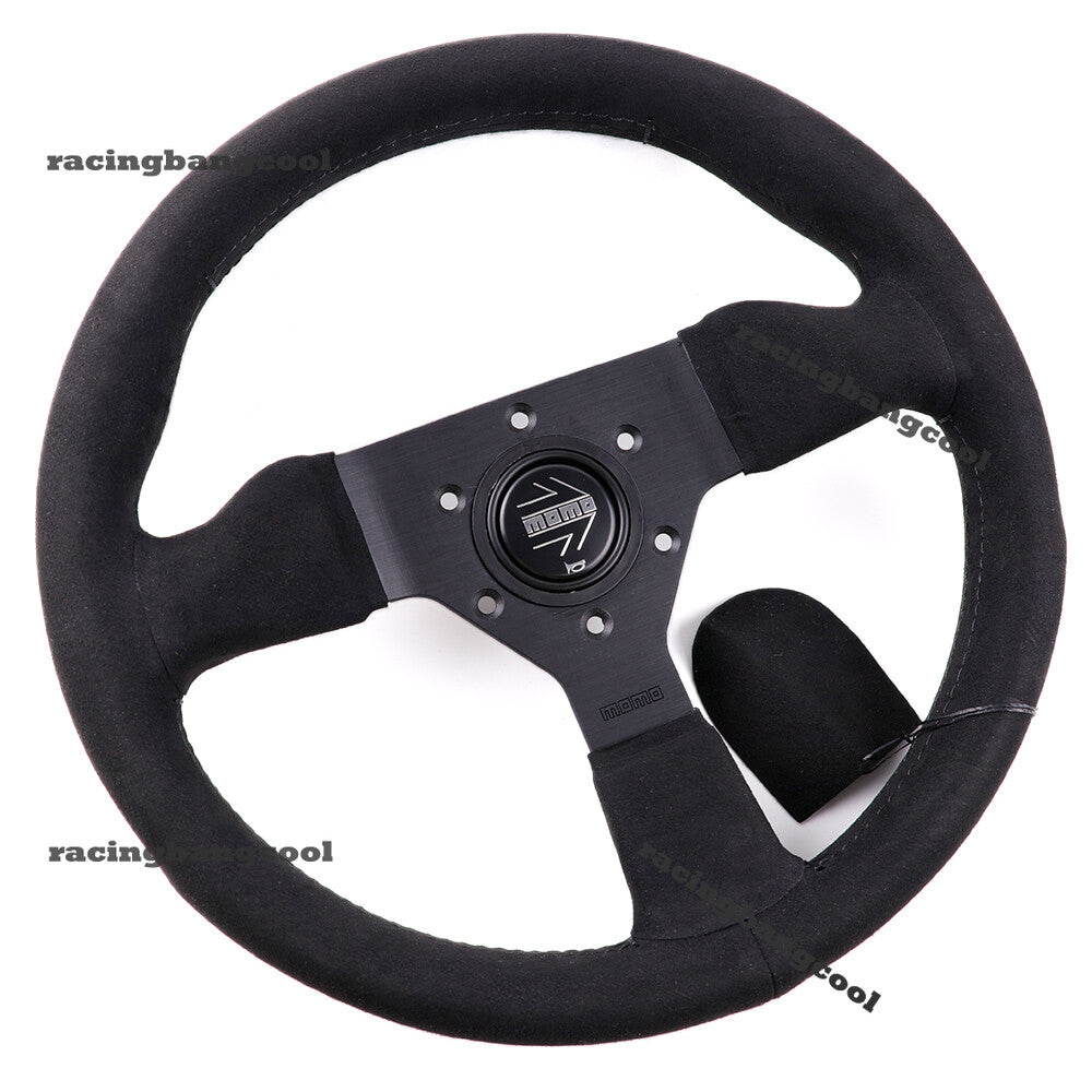 320Mm MOMO Montecarlo V2 Suede Leather Car Sport Steering Wheel Black Stitch