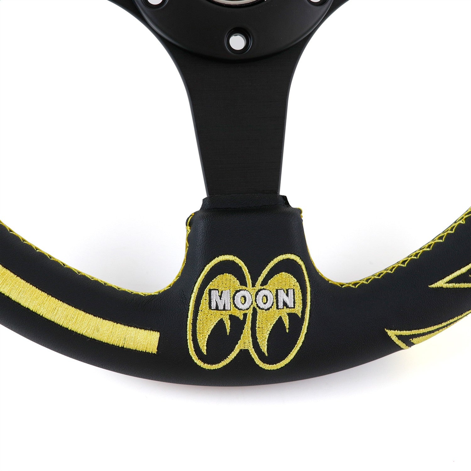 330Mm MOONEYES GO with MOON Embroidery Leather Sport Steering Wheel
