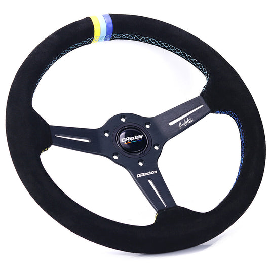 14Inch Greddy Suede Leather Sport Steering Wheel Fit MOMO NRG OMP Hub