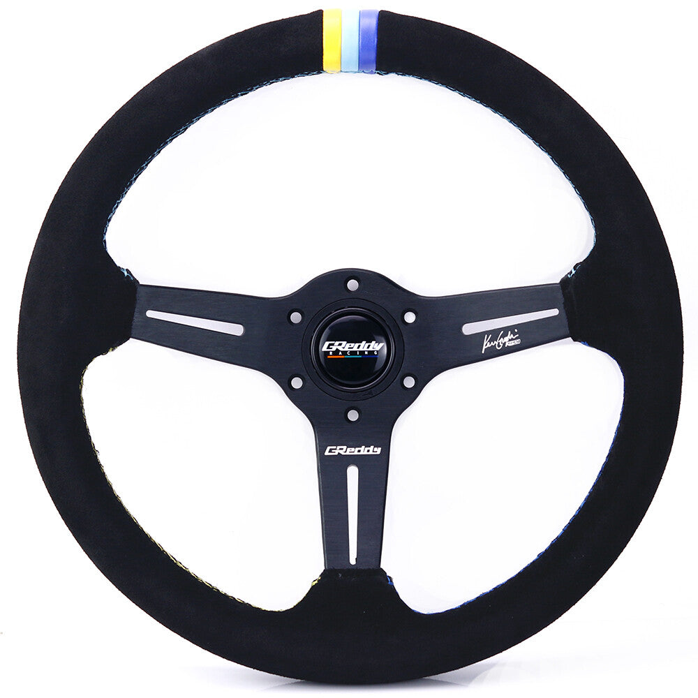 14Inch Greddy Suede Leather Sport Steering Wheel Fit MOMO NRG OMP Hub