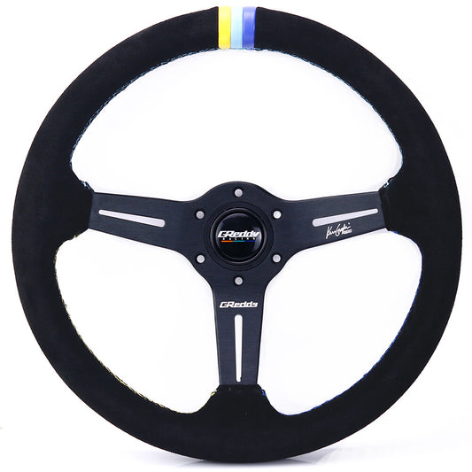 14Inch Greddy Suede Leather Sport Steering Wheel Fit MOMO NRG OMP Hub