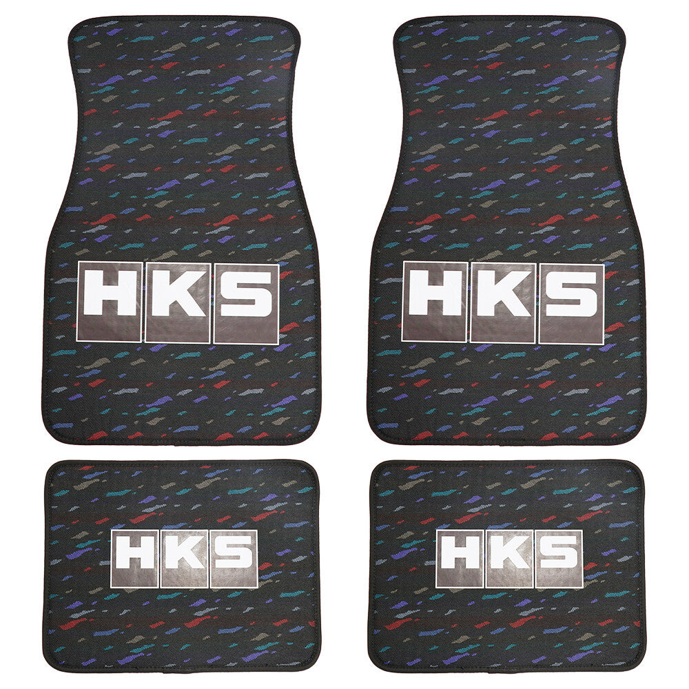 4Pcs/Set JDM HKS Le Mans Confetti Fabric Floor Mats Car Interior Carpets