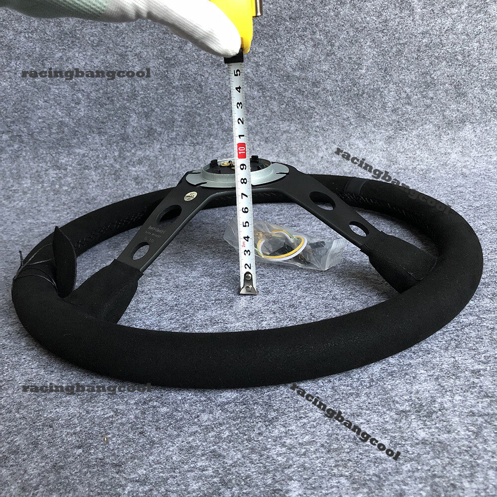 350Mm MOMO MOD07 BLACK EDITION Mid-Deep Suede Sport Steering Wheel
