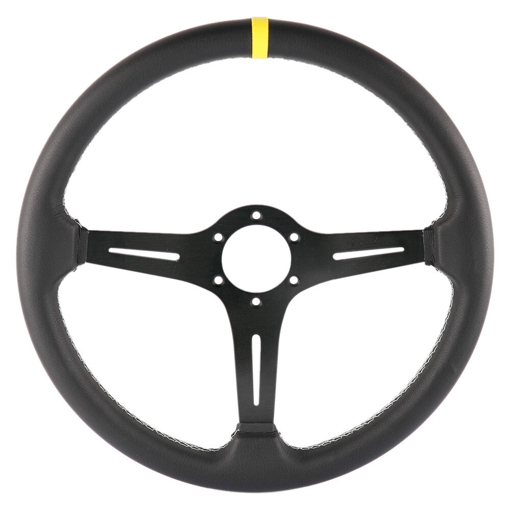 14.5Inch/370Mm NARDI Italy Leather Black Thickened Spoke Sport Steering Wheel