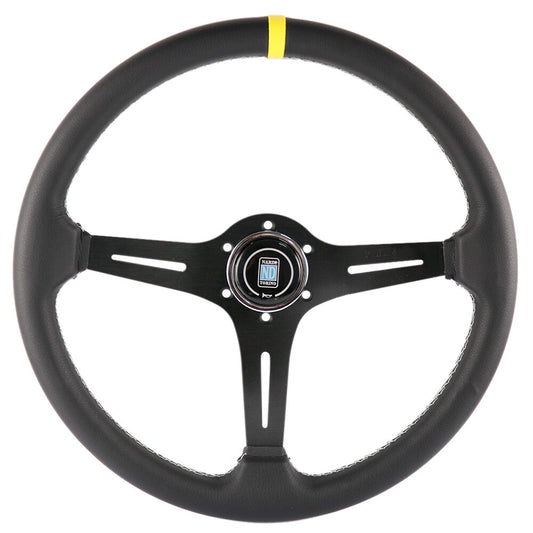 14.5Inch/370Mm NARDI Italy Leather Black Thickened Spoke Sport Steering Wheel
