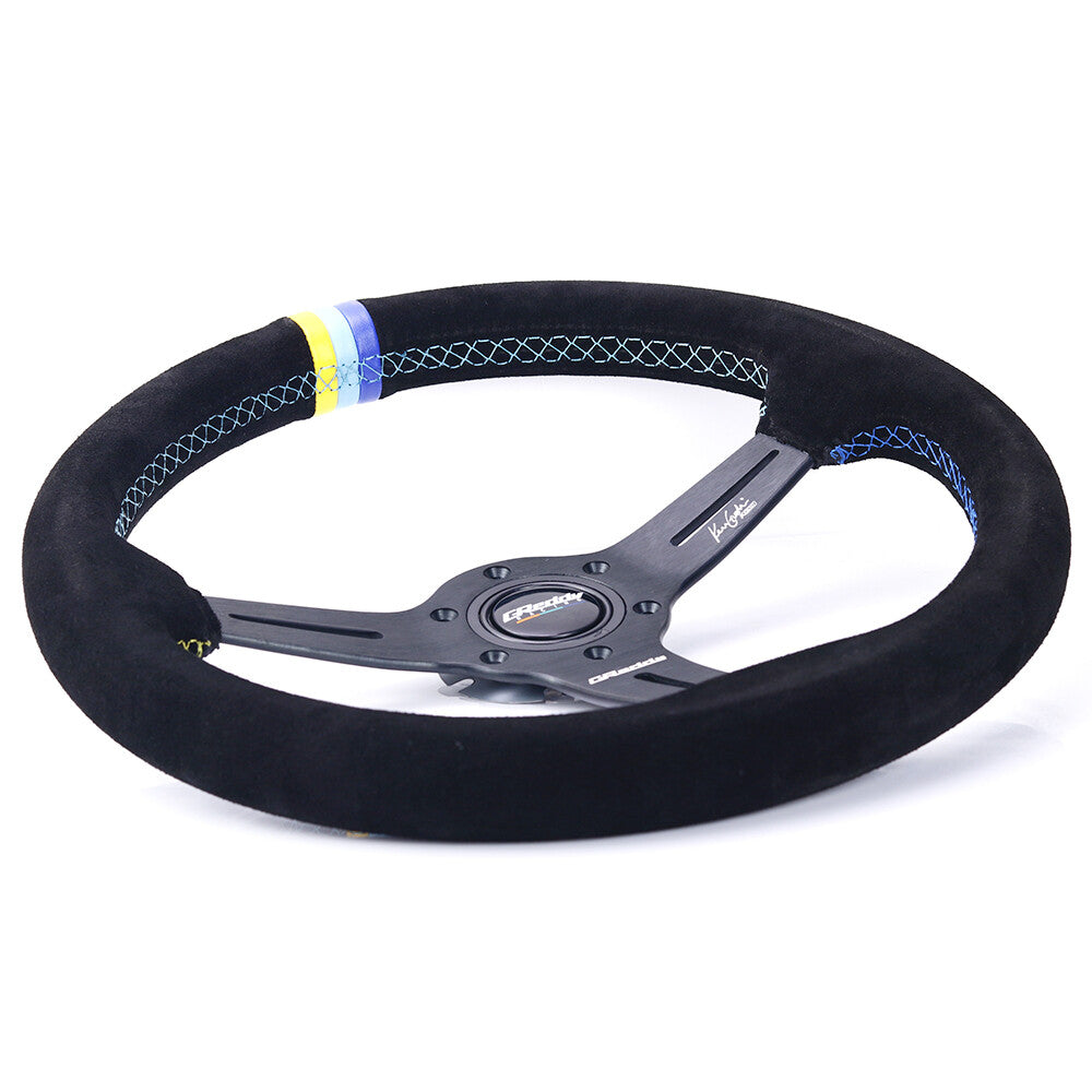 14Inch Greddy Suede Leather Sport Steering Wheel Fit MOMO NRG OMP Hub