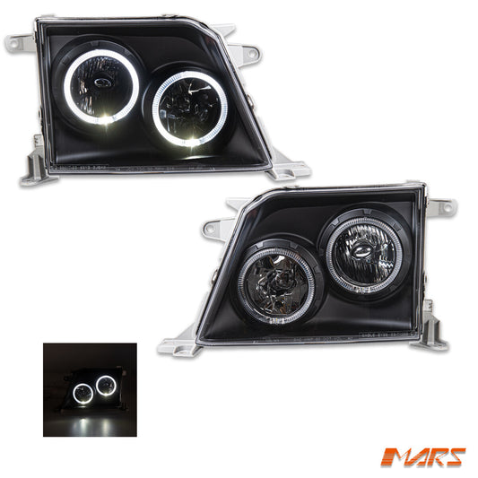 Black Angel Eyes Projector Head Lights for Toyota LAND-CRUISER Prado FJ90 LC90