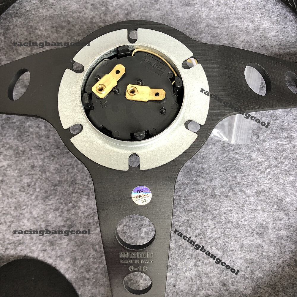 350Mm MOMO MOD07 BLACK EDITION Mid-Deep Suede Sport Steering Wheel