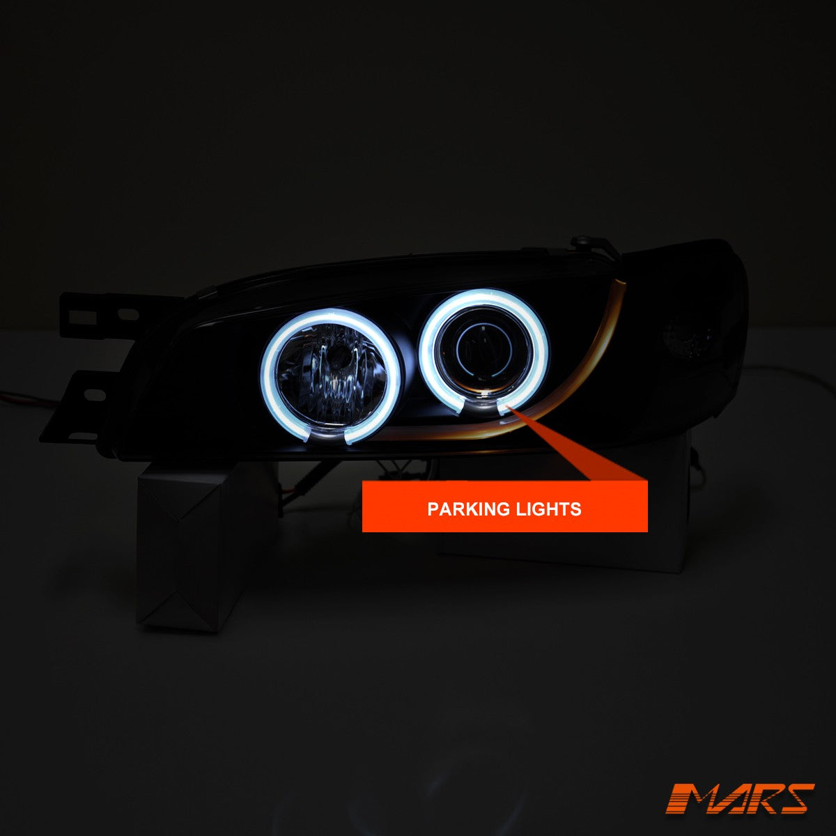 Black CCFL Angel-Eyes Projector Head Lights for Subaru Impreza GC8 GF8 WRX Sti