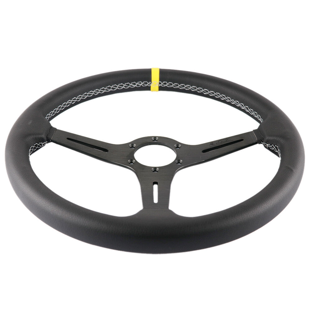 14.5Inch/370Mm NARDI Italy Leather Black Thickened Spoke Sport Steering Wheel