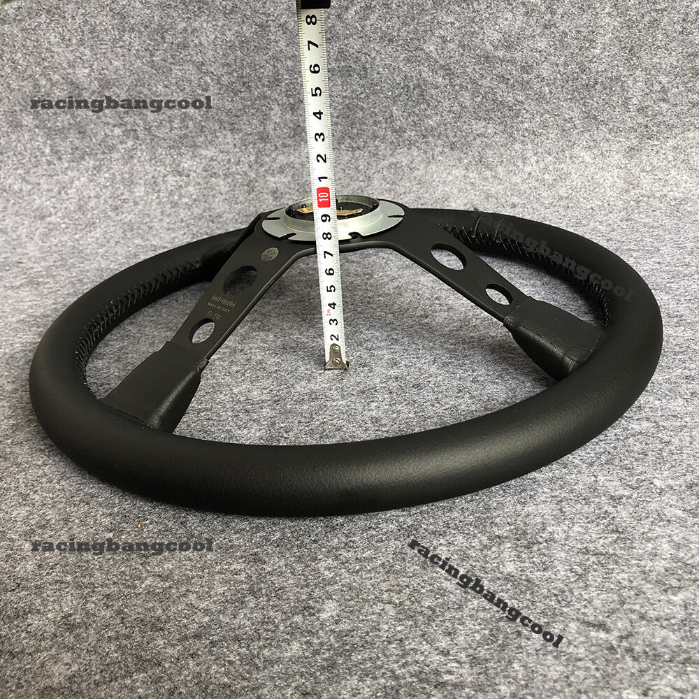 350Mm BLACK EDITION MOMO MOD07 Mid-Deep Leather Sport Steering Wheel