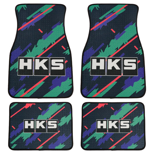 4Pcs/Set JDM HKS Le Mans Confetti Fabric Floor Mats Car Interior Carpets