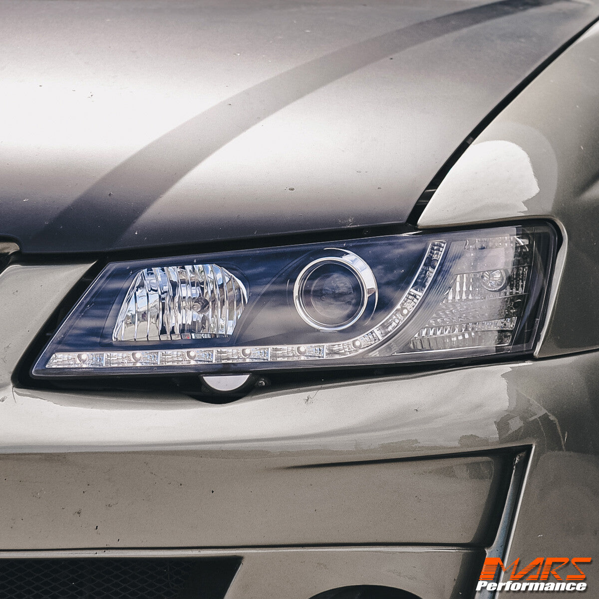 Black DRL LED Projector for Head Lights Holden Commodore VY UTE SEDAN WAGON