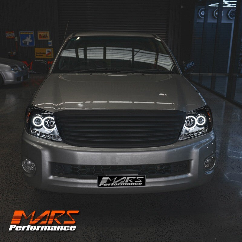 Black High Power LED DRL Halo Projector Headlights for TOYOTA HILUX VIGO 2005-11