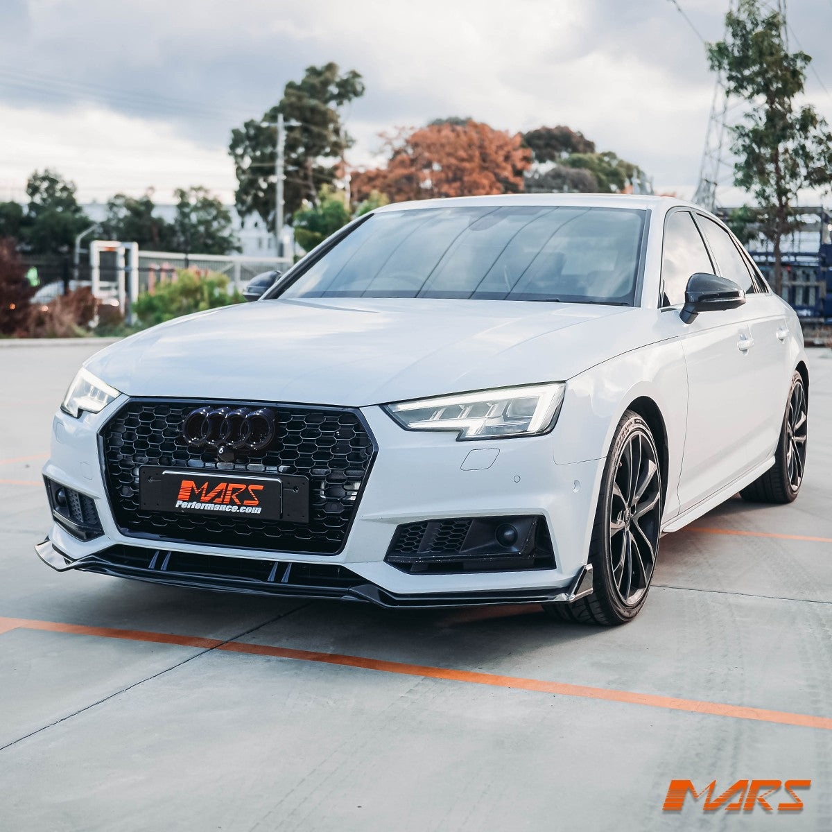 Gloss Black RS4 Style Bumper Bar Grill Grille for AUDI A4 S4 B9 2016-19 Bodykit