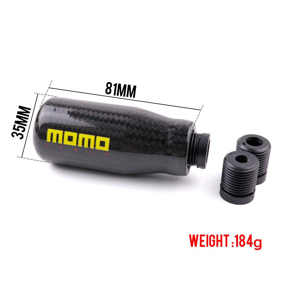 MOMO Carbon Fiber Car Manual Gear Stick Shift Knob Stick Shifter Lever Head
