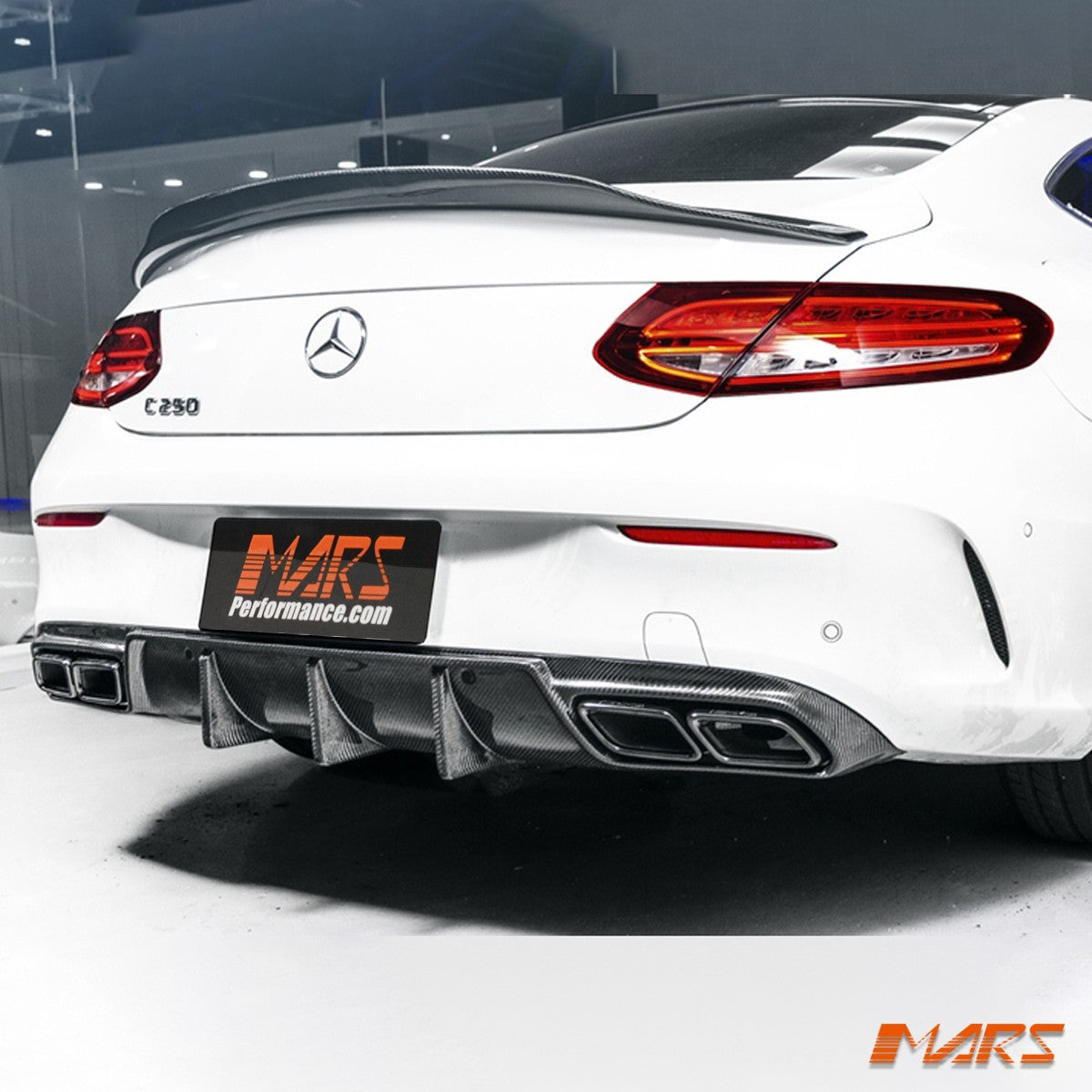PSM Carbon Fibre Trunk Lip Spoiler Wing for Mercedes Benz C205 Coupe & C63-S C43