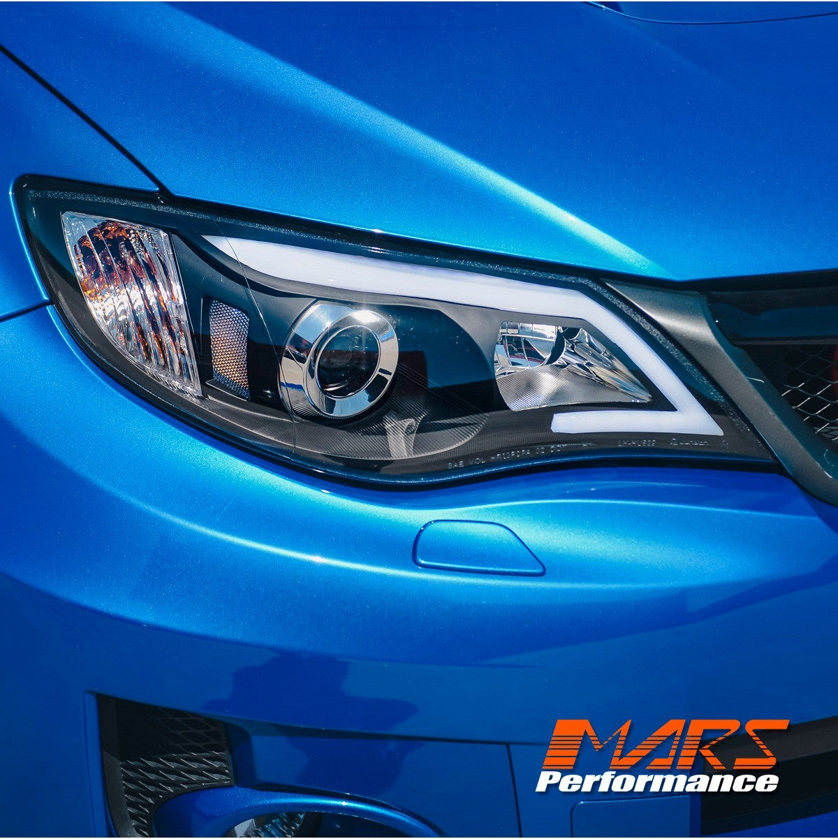 Black LED DRL Day-Time Projector Head Lights for Subaru Impreza 07-13 RS WRX Sti