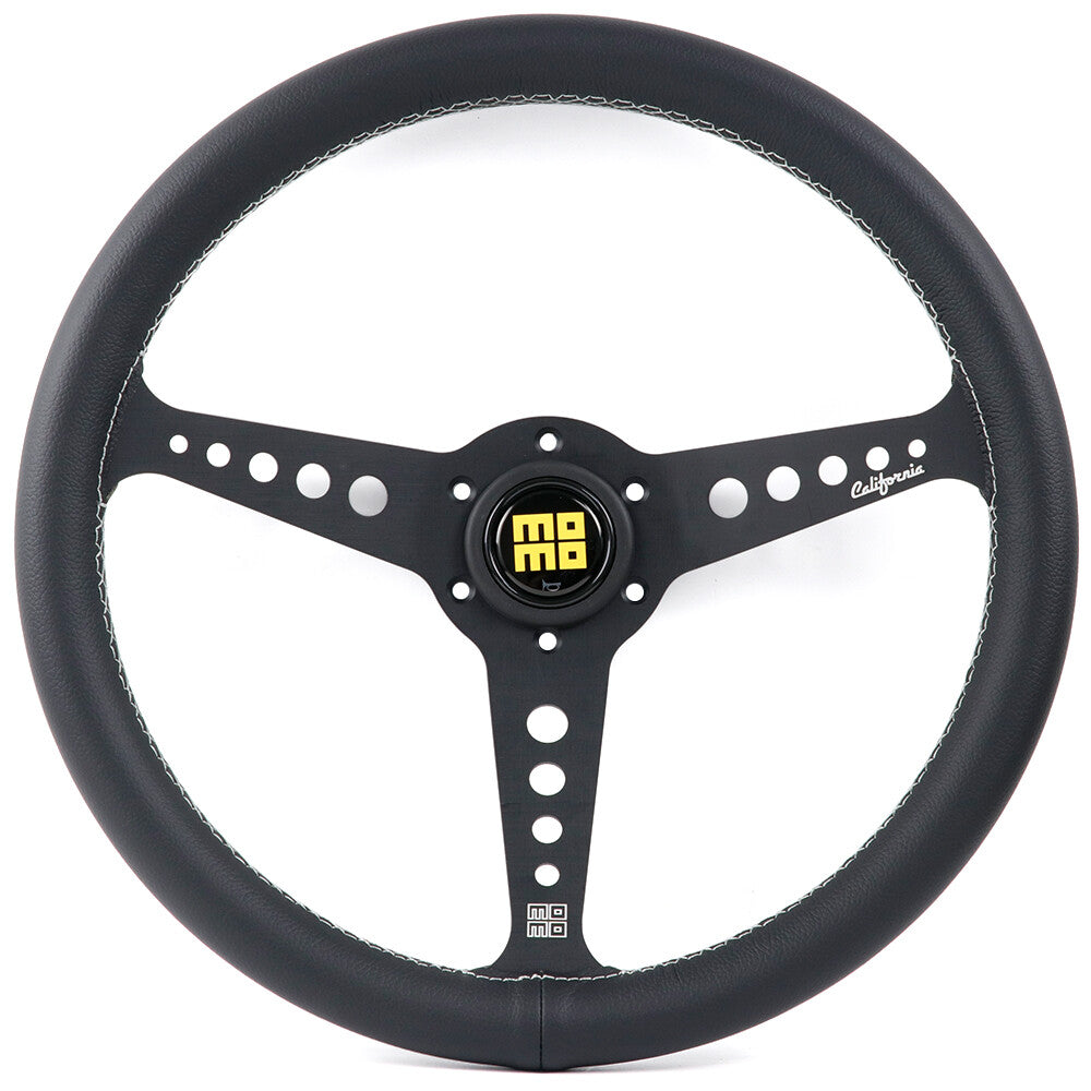 360Mm MOMO CALIFORNIA Genuine Leather Sport Steering Wheel