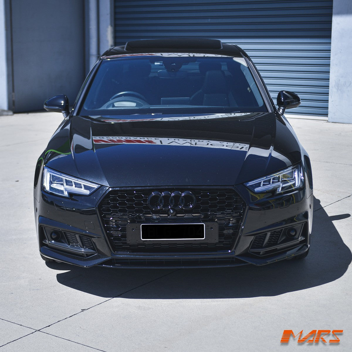 Gloss Black RS4 Style Bumper Bar Grill Grille for AUDI A4 S4 B9 2016-19 Bodykit