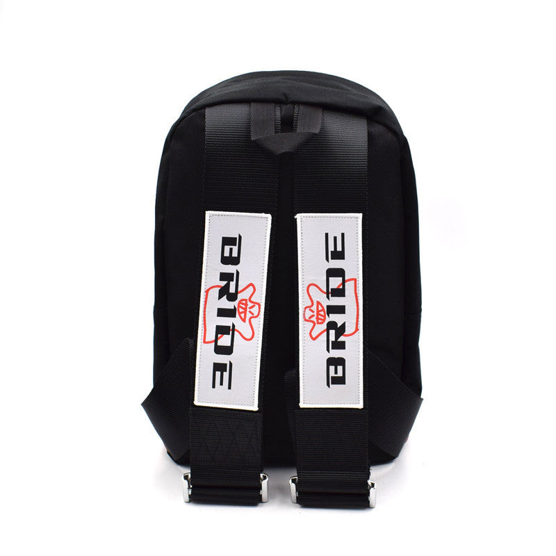 JDM Style Bride Fabric Backpack Racing Seat Belt Harness Straps Shoulders Bag