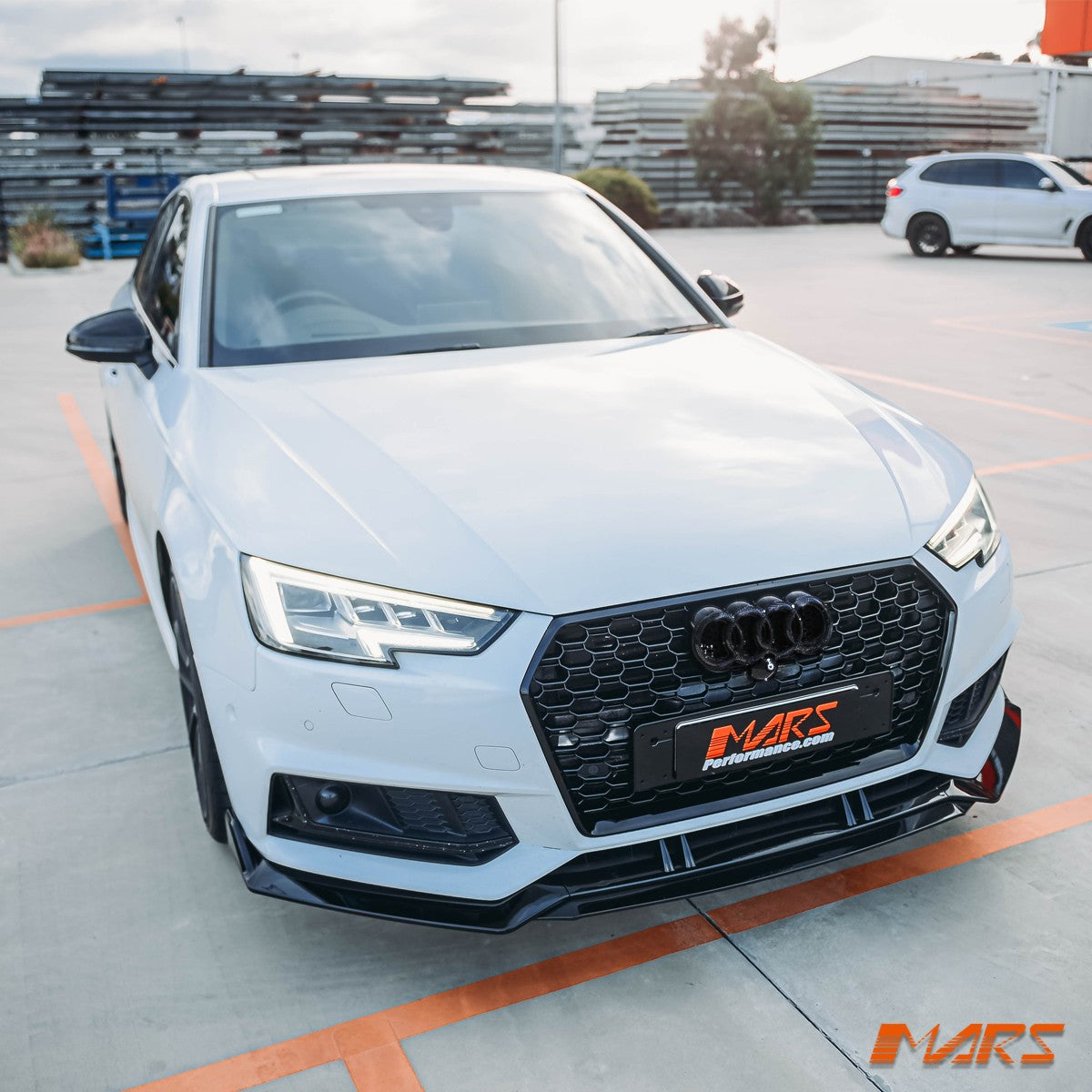 Gloss Black RS4 Style Bumper Bar Grill Grille for AUDI A4 S4 B9 2016-19 Bodykit