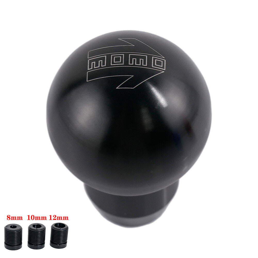 Momo Black Aluminum Alloy Manual Gear Stick Shift Knob Racing Shifter Lever Head