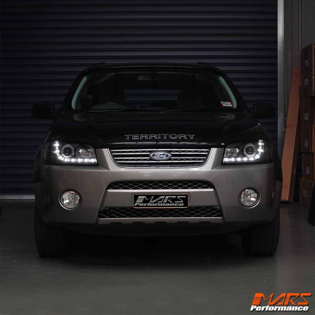 Black DRL LED Projector Head Lights for Ford Territory SX SY 2004-2008 Headlight