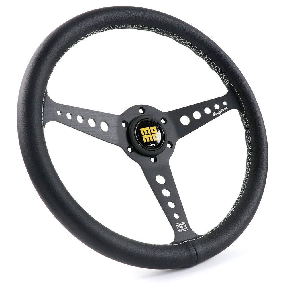 360Mm MOMO CALIFORNIA Genuine Leather Sport Steering Wheel