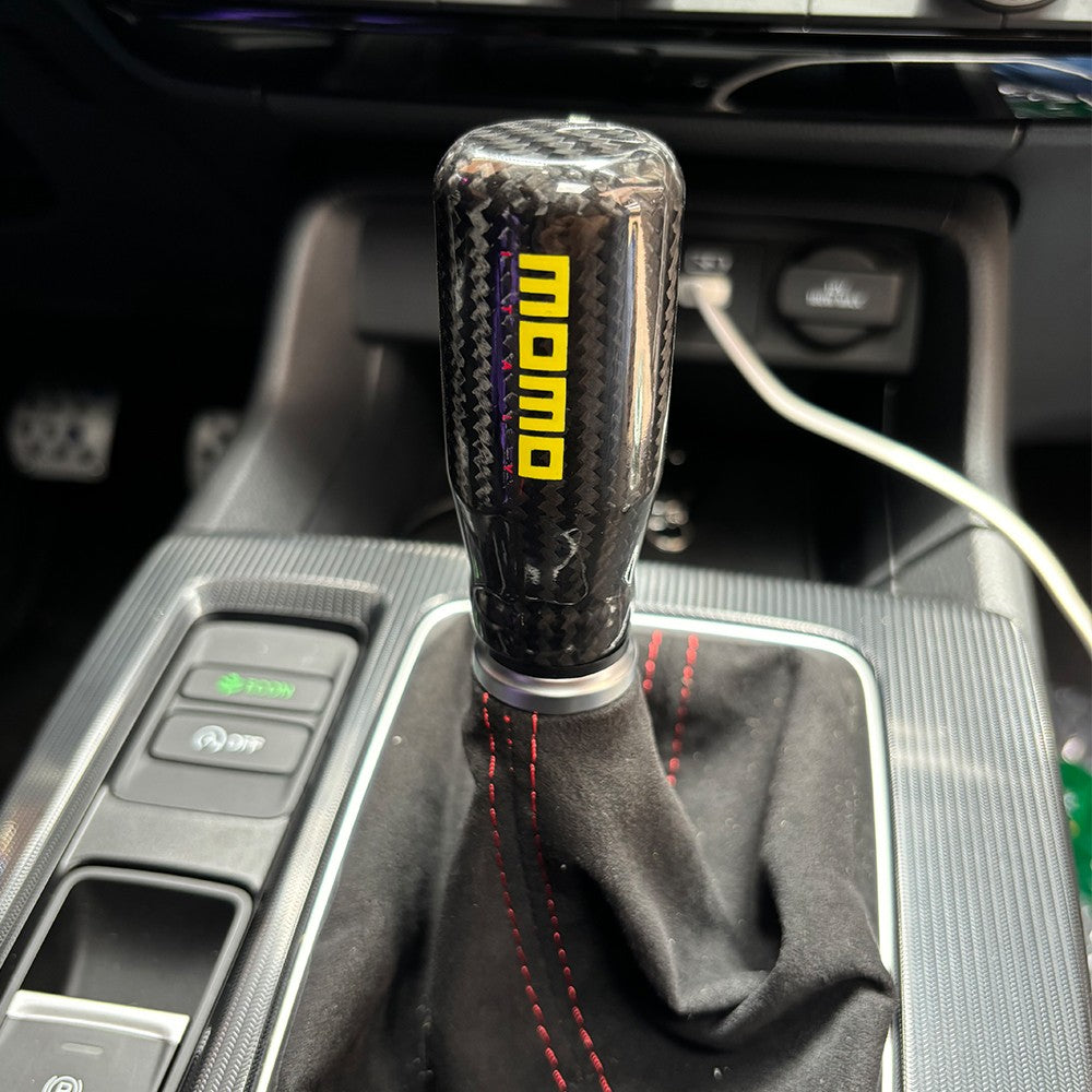 MOMO Carbon Fiber Car Manual Gear Stick Shift Knob Stick Shifter Lever Head