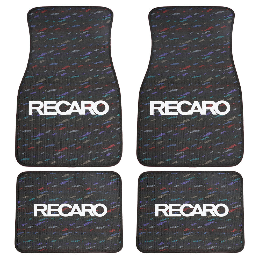 4Pcs/Set RECARO Le Mans Confetti Fabric Floor Mats Car Interior Carpets