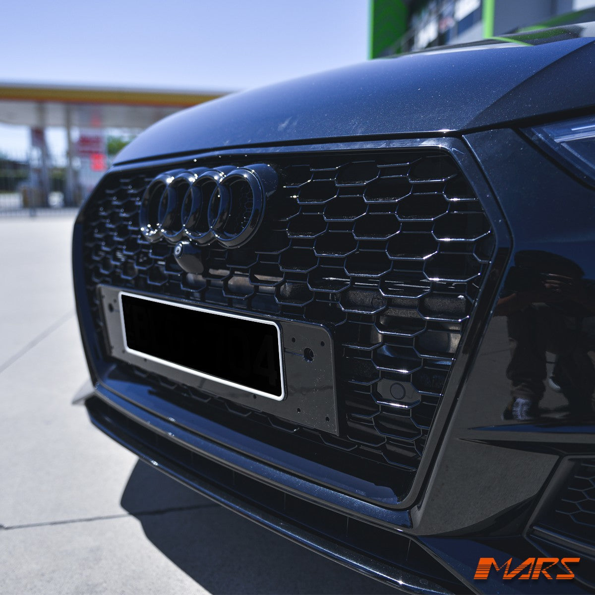 Gloss Black RS4 Style Bumper Bar Grill Grille for AUDI A4 S4 B9 2016-19 Bodykit