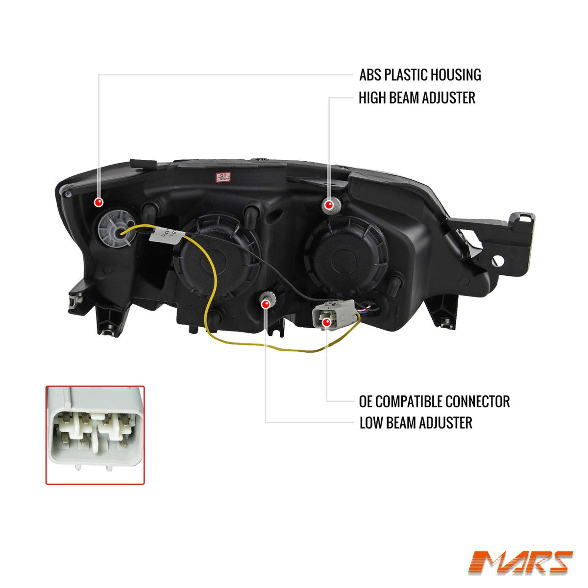 Black LED DRL Day-Time Projector Head Lights for Subaru Impreza 07-13 RS WRX Sti