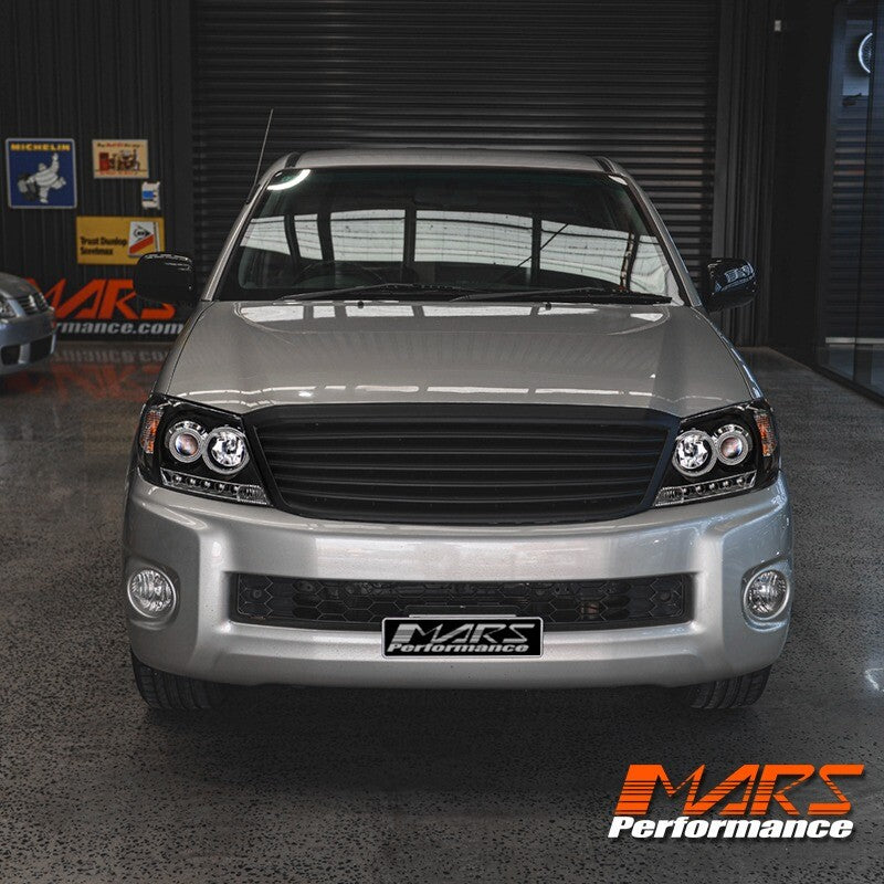 Black High Power LED DRL Halo Projector Headlights for TOYOTA HILUX VIGO 2005-11