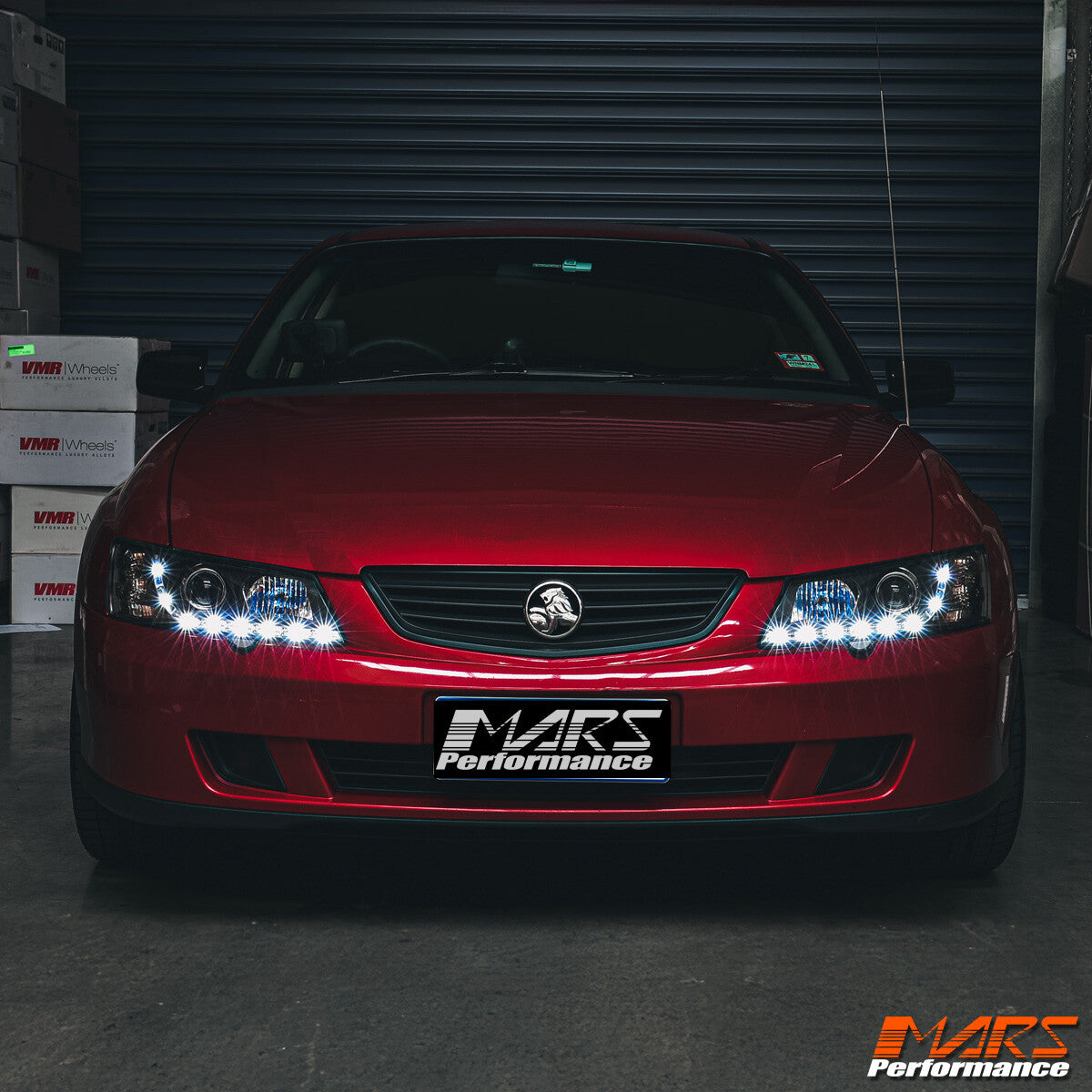 Black DRL LED Projector for Head Lights Holden Commodore VY UTE SEDAN WAGON