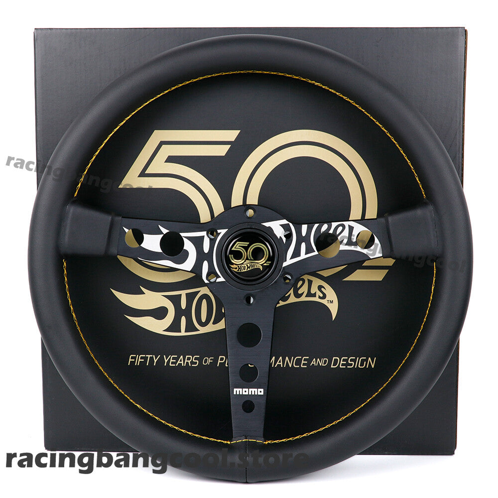MOMO HOTWHEEL 50Th Anniversary Sport Steering Wheel Genuine Leather