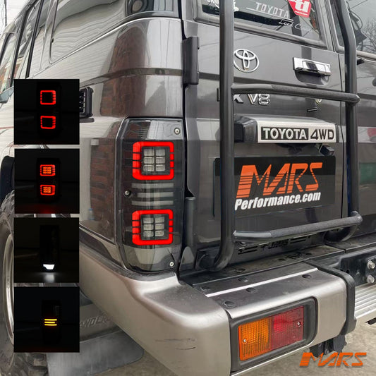 Smoked LED Tail Lights Sequential for Land Landcruiser 70 Series FJ76 LC76 07-25
