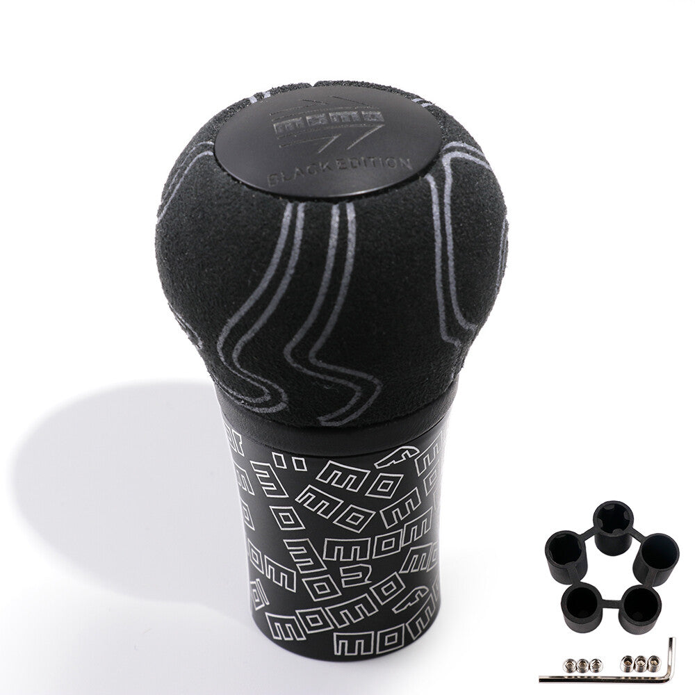 Momo ULTRA BLACK EDITION Graffiti Suede Leather Manual Gear Stick Shift Knob