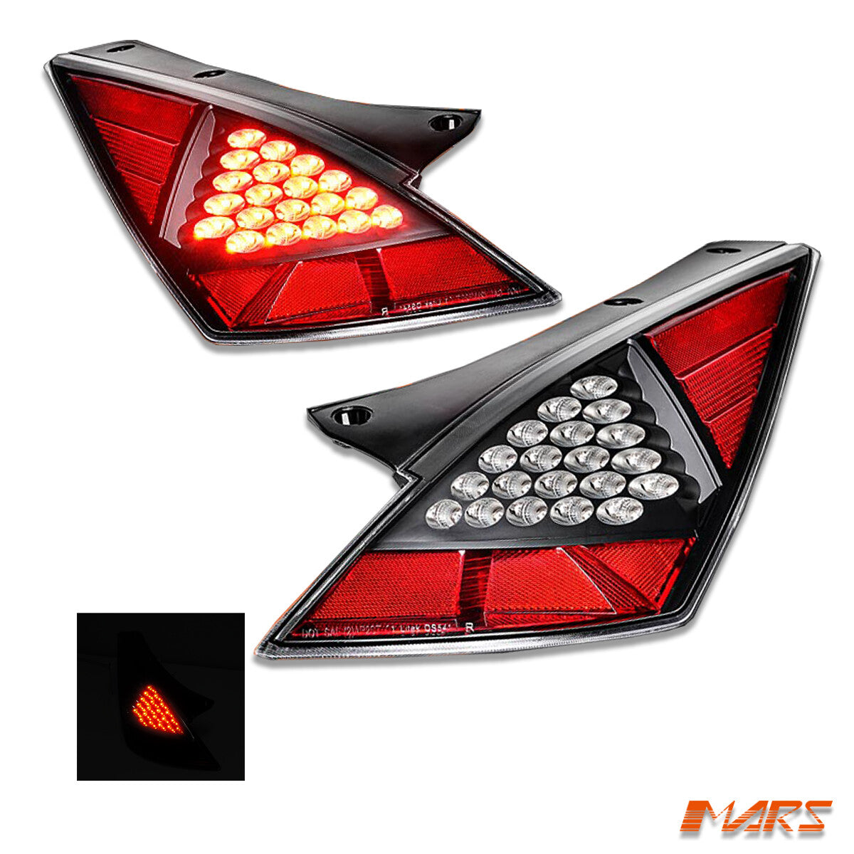 JDM Black LED Tail Lights for Nissan 350Z Z33 Fairlady 2003-2005 Series 1