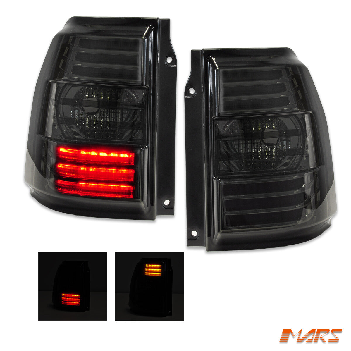 Smoked Tail Lights with LED Indicators for Mitsubishi Pajero NS NT NW 2007-2021