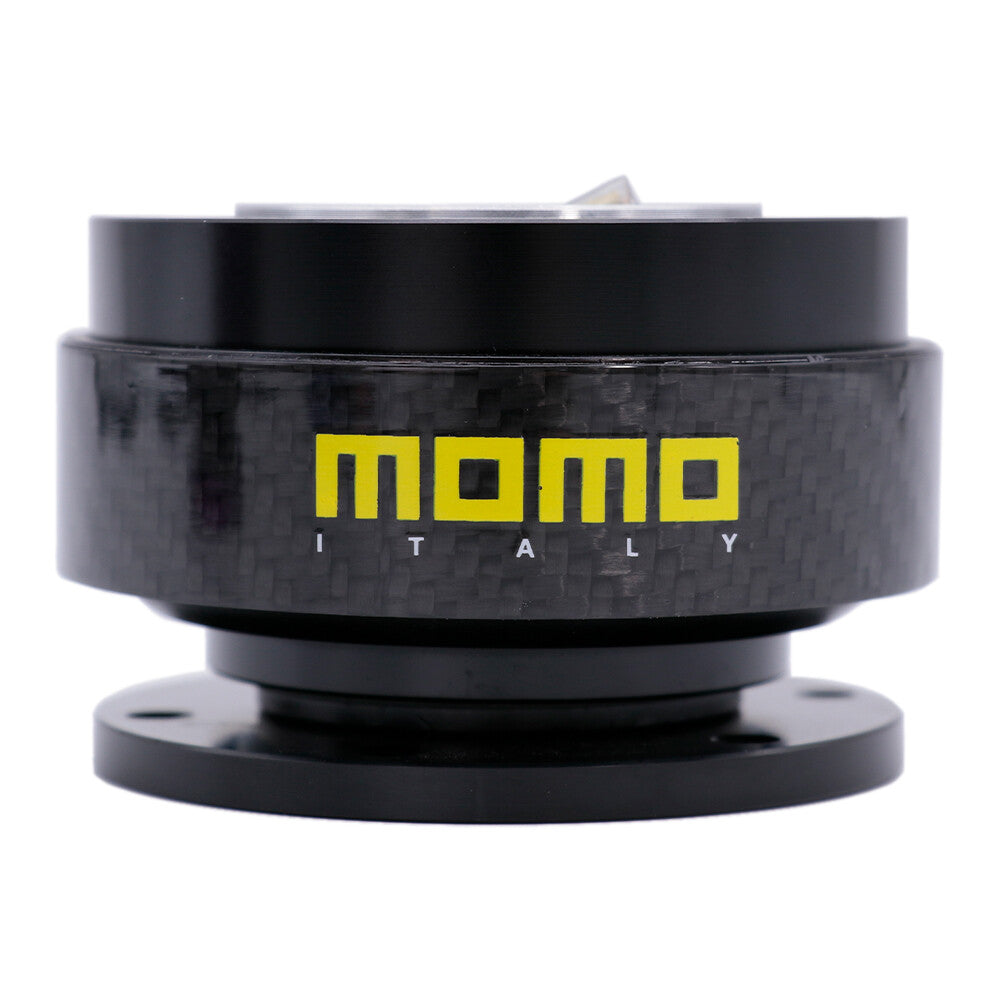 MOMO Black Carbon Fiber Steering Wheel Quick Release Hub Adapter Snap Boss Kit