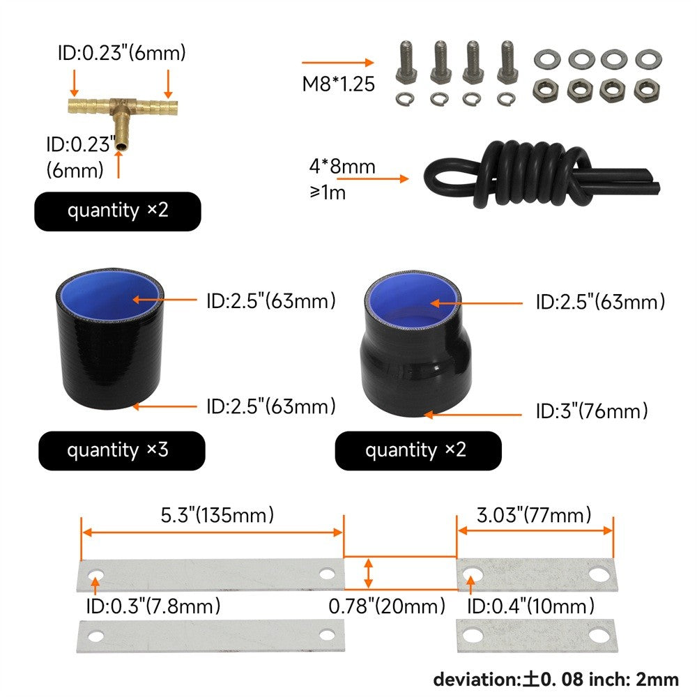 FMIC Intercooler Kit for Nissan Skyline R32 RB20DET R33 GTS R34 GTT RB25DET BK