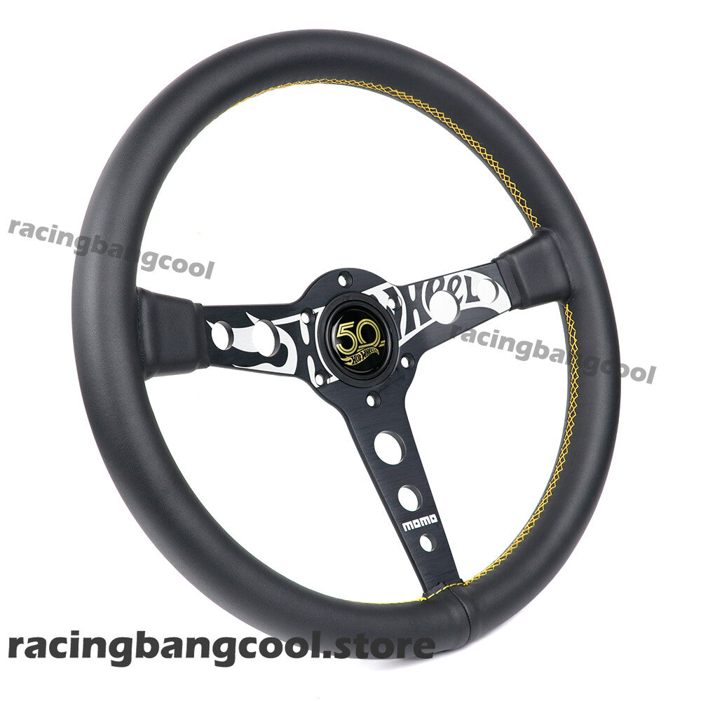 MOMO HOTWHEEL 50Th Anniversary Sport Steering Wheel Genuine Leather