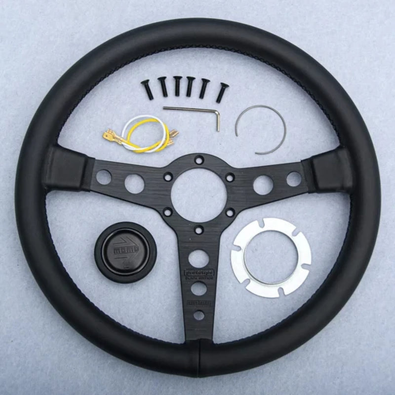 MOMO Prototipo P5 Black Edition 350Mm 14' Genuine Leather Sport Steering Wheel