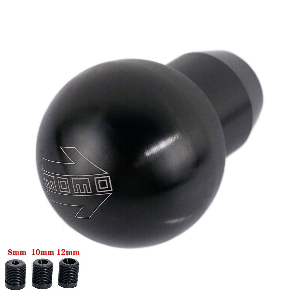Momo Black Aluminum Alloy Manual Gear Stick Shift Knob Racing Shifter Lever Head