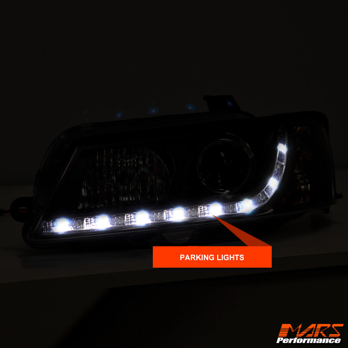 Black DRL LED Projector for Head Lights Holden Commodore VY UTE SEDAN WAGON