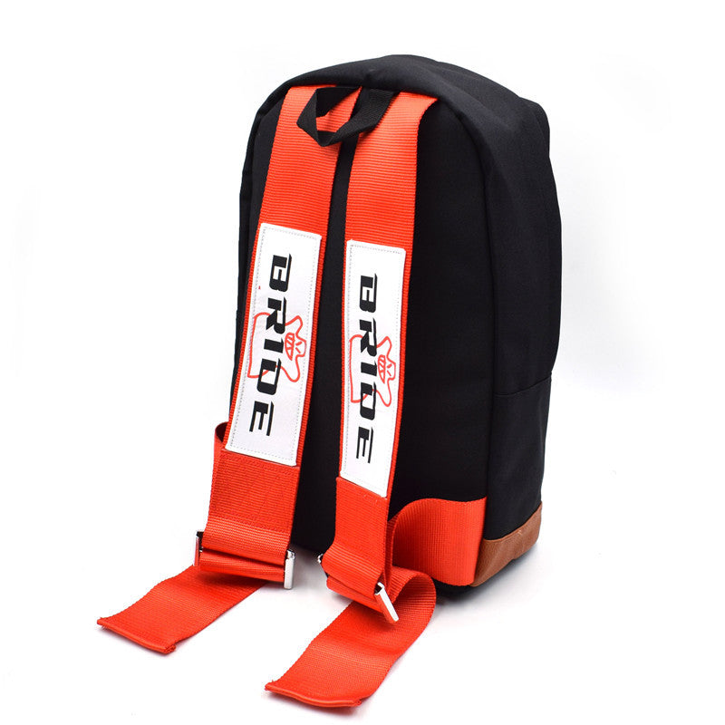 JDM Style Bride Fabric Backpack Racing Seat Belt Harness Straps Shoulders Bag