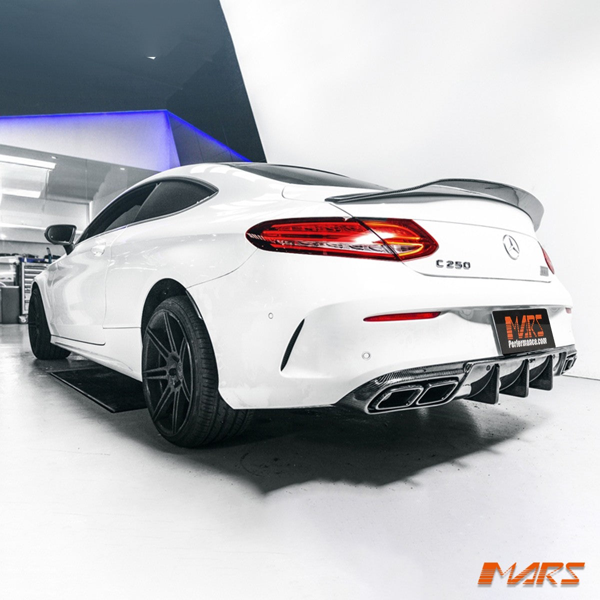 PSM Carbon Fibre Trunk Lip Spoiler Wing for Mercedes Benz C205 Coupe & C63-S C43