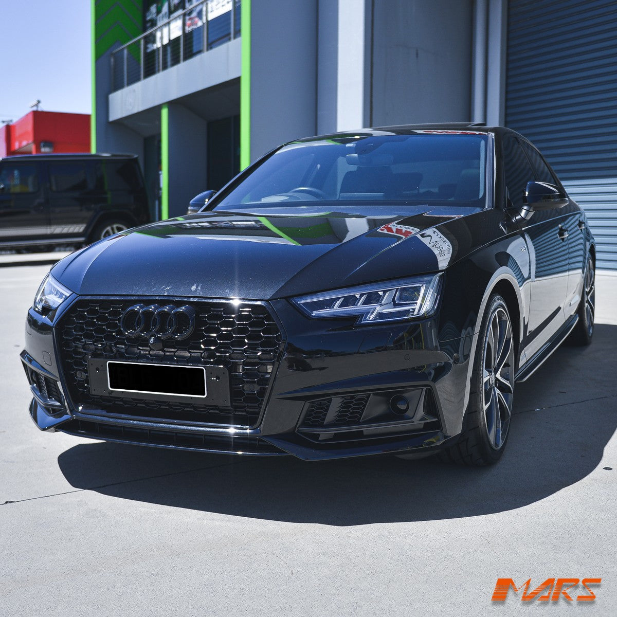 Gloss Black RS4 Style Bumper Bar Grill Grille for AUDI A4 S4 B9 2016-19 Bodykit