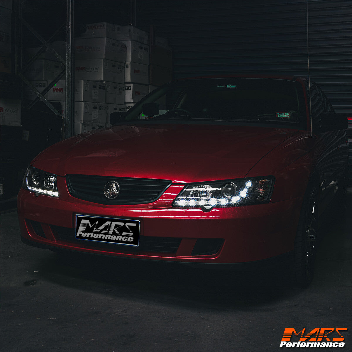 Black DRL LED Projector for Head Lights Holden Commodore VY UTE SEDAN WAGON